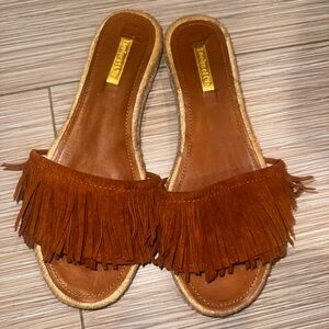 Louise et Cie Brown Fringe Sandals